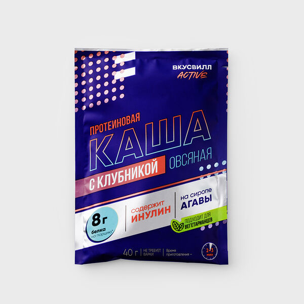 Каша протеиновая ВкусВилл Овсяная с клубникой