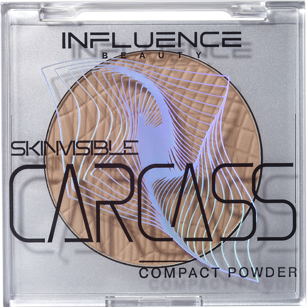 INFLUENCE BEAUTY Пудра для лица компактная Skinvisible carcass легкая, 4,2 г, 04 Темно-бежевый