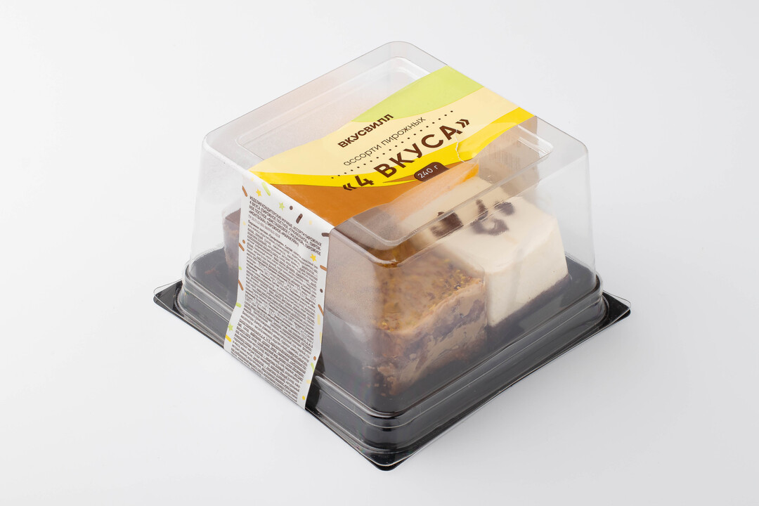 

Ассорти пирожных ВкусВилл 4 вкуса 240 г