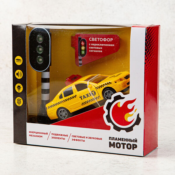 Машинка Такси инерционная с светофором_РП