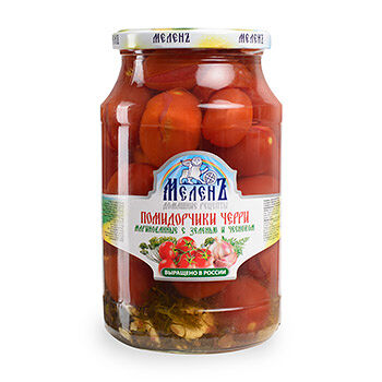 Помидоры Черри Меленъ маринованные с зеленью и чесноком