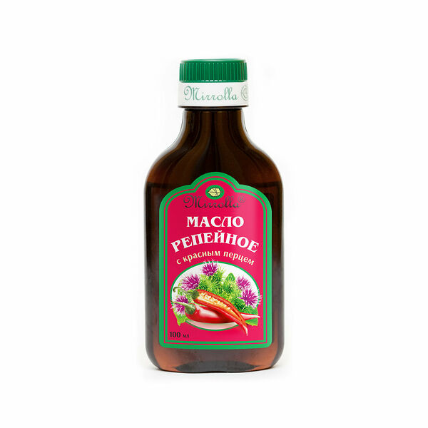 Масло для волос Mirrolla репейное с красным перцем 100 мл