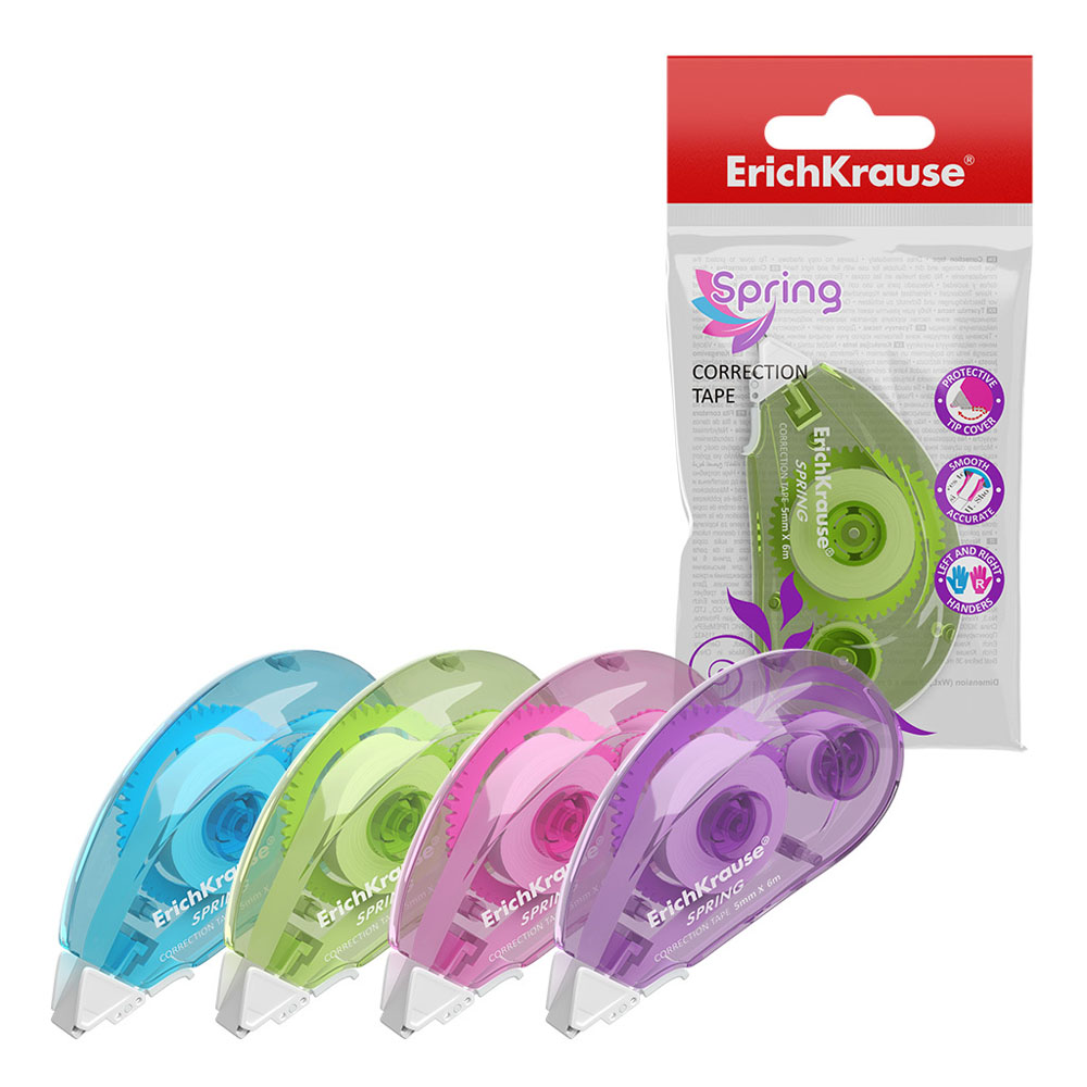 

Лента корректирующая Erich Krause Spring 5 мм x 6 м 1 шт цвет в ассортименте