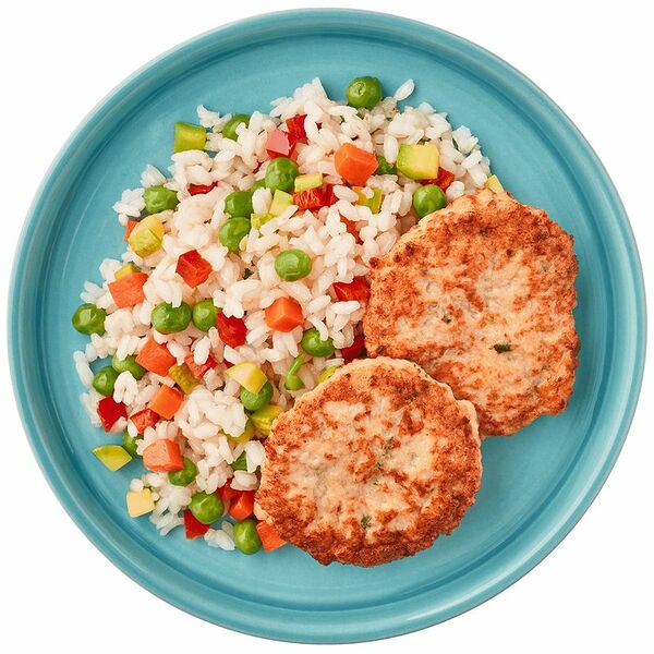 Оладьи из курицы с рисом и овощами Шеф Перекрёсток, 250 г