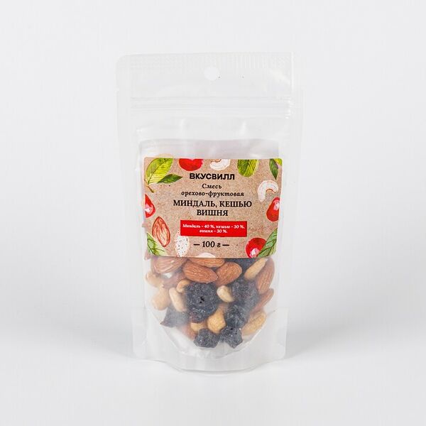 Смесь орехово-фруктовая миндаль, кешью, вишня