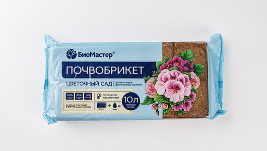 Почвобрикет БиоМастер Цветочный сад 10л 820г