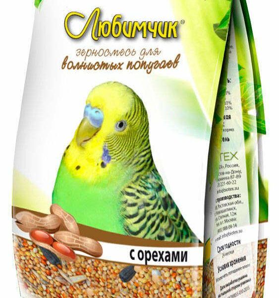 Корм для попугаев зерносмесь с орехами ТМ Любимчик