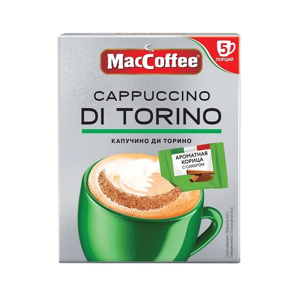 Напиток кофейный растворимый MacCoffee Cappuccino Di Torino 3 в 1 корица 127.5г