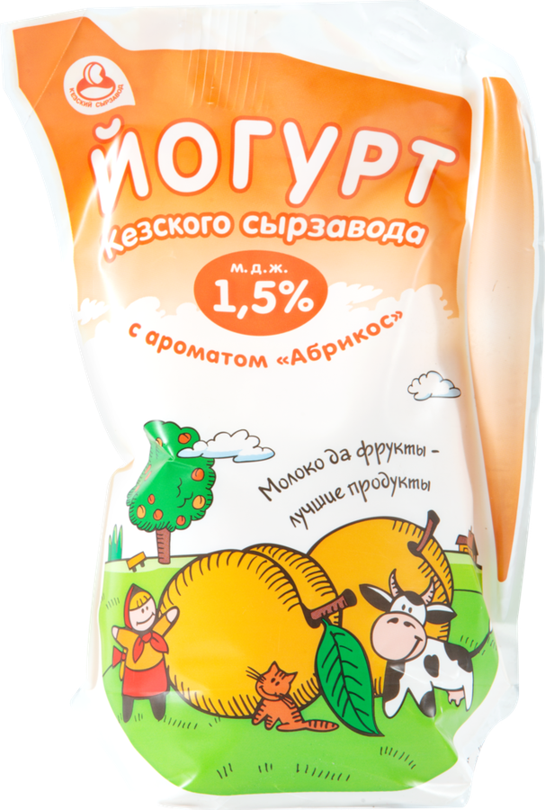 

Йогурт питьевой Кезский сырзавод Абрикос 1.5%, без змж 900 г