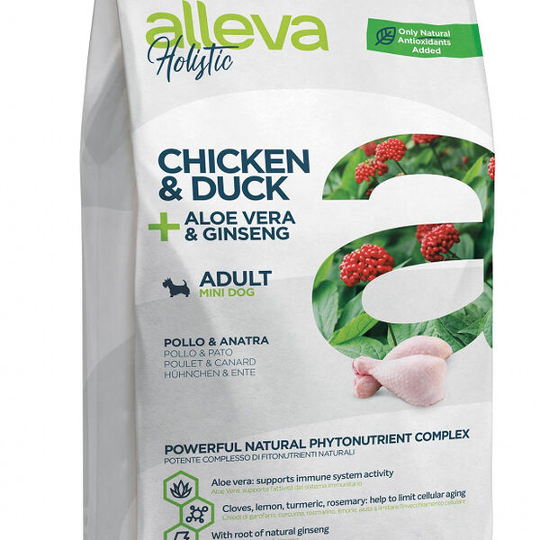 Корм сухой Alleva Holistic DOG Mini для взрослых собак мелких пород, с курицей, уткой и женьшенем 2 кг