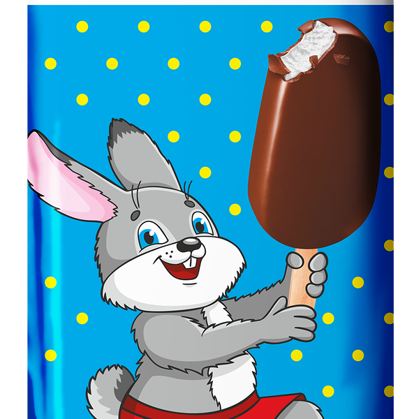 Мороженое АЙСГРУПП Зайчик, сливочное ванильное в глазури, без змж, эскимо, 70г