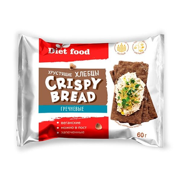 Хлебцы хрустящие ТМ гречневые запеченные 60г