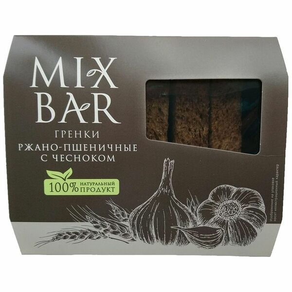 Гренки Mix-bar ржано-пшеничные с чесноком 70г