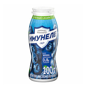 Напиток кисломолочный Имунеле со вкусом Черника 1,2%, 100г