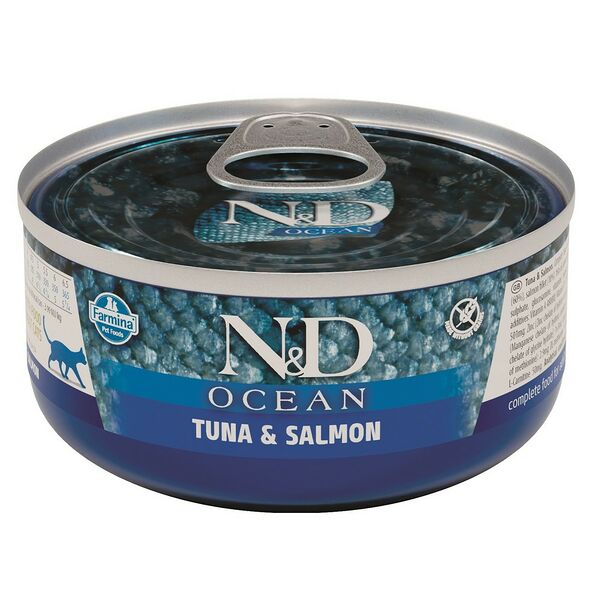 Консервы для взрослых кошек Farmina N&D Cat Ocean Adult Лосось и тунец