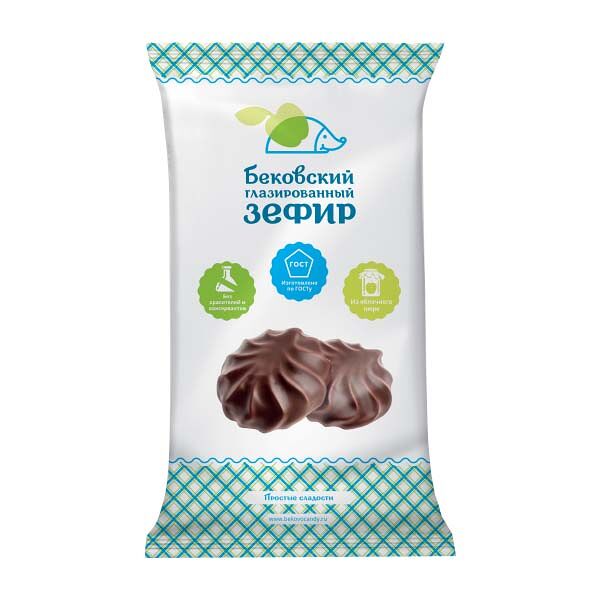 Зефир Бековский 175гр Глазированный Шоколадная глазурь
