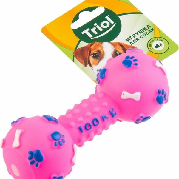Игрушка для собак TRIOL Гантель виниловая, 5x14см в ассортименте