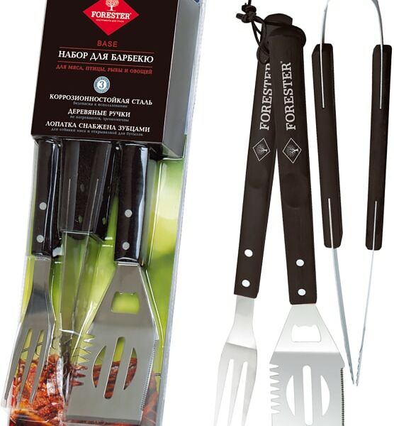 Набор для барбекю Forester BBQ-3 лопатка щипцы вилка