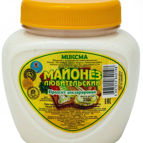 Майонез Миксма Любительский, 50% 350г