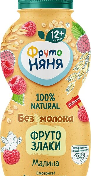 Продукт овсяный питьевой ФрутоНяня Малина с 12 месяцев 240мл