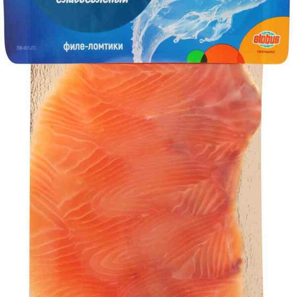 Лосось слабосолёный, филе ломтики в вакуумной упаковке, Мурманск