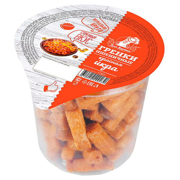 Гренки Дон Крутон 130г красная икра стакан