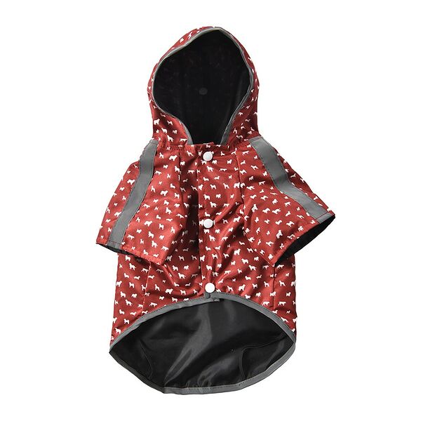 Дождевик для собак FOXIE Rain L (длина спины 40см) красный с карманом