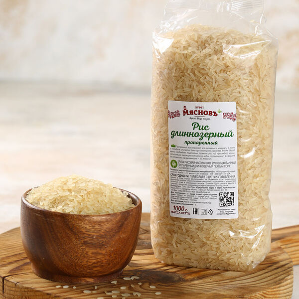 Рис Мясновъ Буфет длиннозерный пропаренный 1 кг