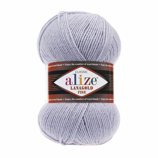 Пряжа ALIZE 'Lanagold fine' 100 гр. 390м (49%шерсть, 51% акрил)(200 светло-серый)