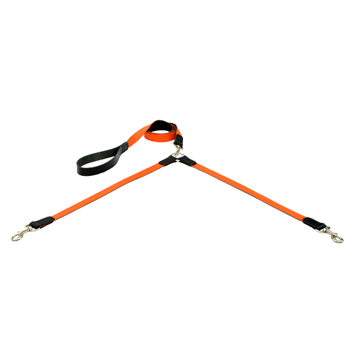 Комплект-поводок 1,5м +сворка двойная, капроновая лента 20 мм