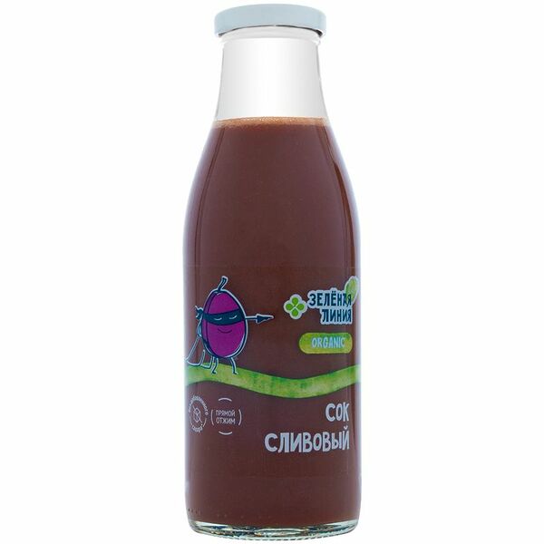 Сок Зелёная Линия Сливовый с мякотью 500мл