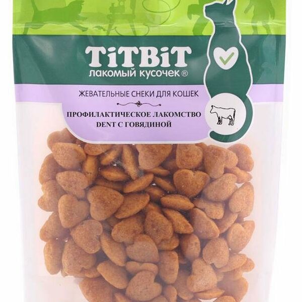 Лакомство для кошек Titbit Dent жевательные снеки с говядиной 40 г