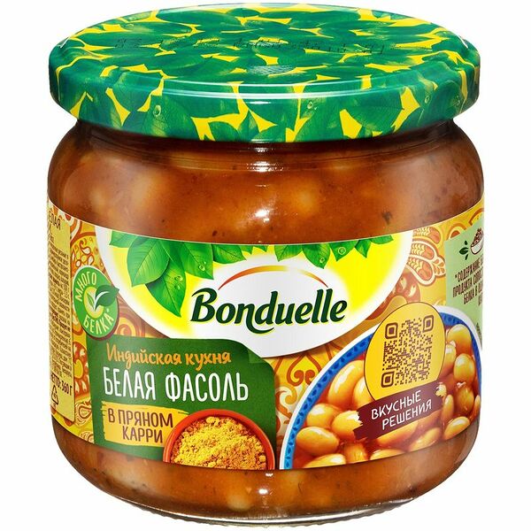 Фасоль белая Bonduelle в пряном карри, 360г