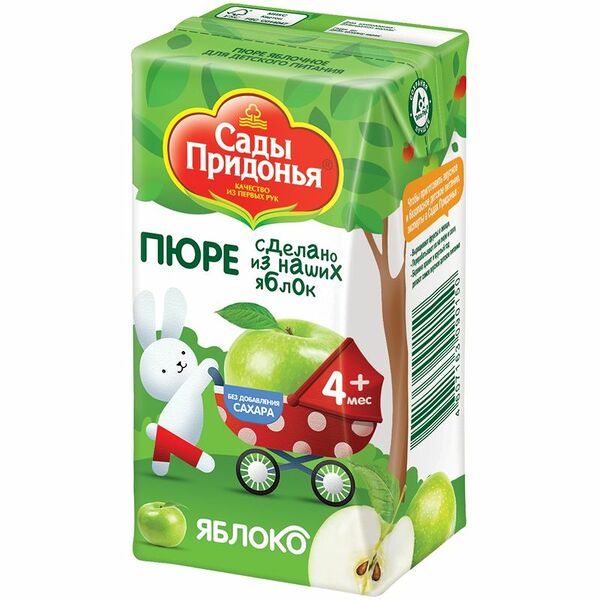 Пюре Сады Придонья из яблок с 4 месяцев, 125г