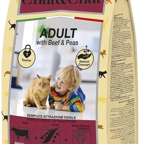 Сухой корм Chat&Chat Expert Premium для взрослых кошек с говядиной и горохом 900 гр