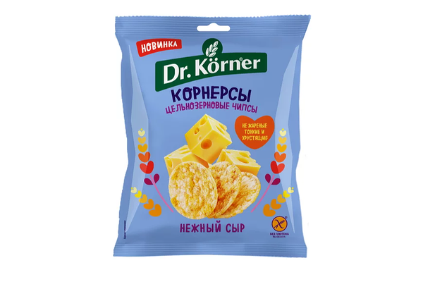 Чипсы цельнозерновые Dr. Körner Корнерсы Нежный сыр