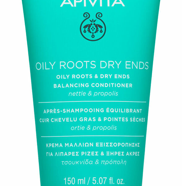 APIVITA Кондиционер для волос жирных у корней и сухих на кончиках с крапивой и прополисом, 150 мл