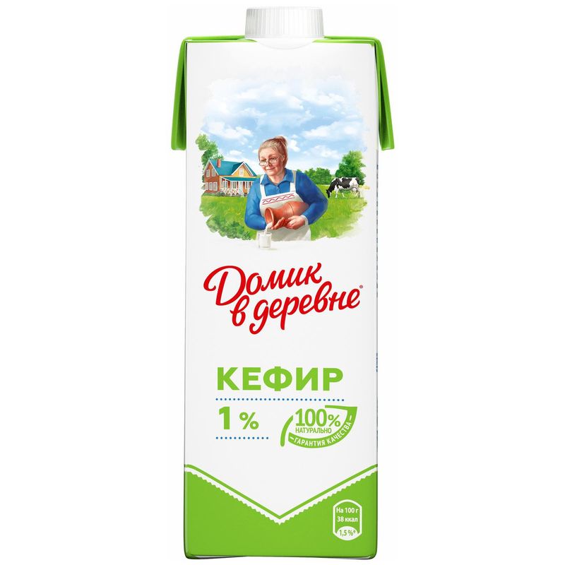 

Кефир Домик в деревне на живой закваске 1% 1 кг