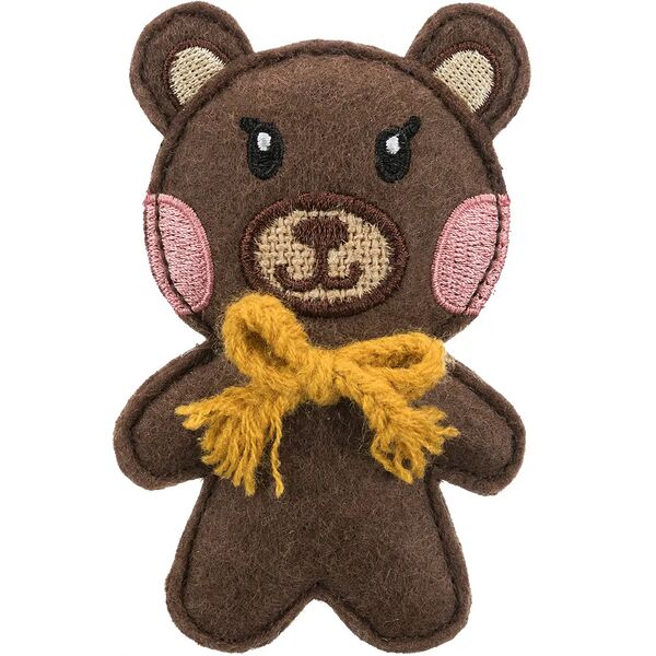 Игрушка для кошек Медведь с кошачьей мятой, ткань, 10 см