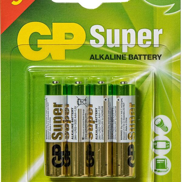 Батарейка gp супер алкалин ааa 3+1 шт