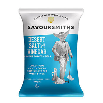 Чипсы картофельные с солью пустыни и уксусом (без глютена), Savoursmiths, 150 г, Великобритания