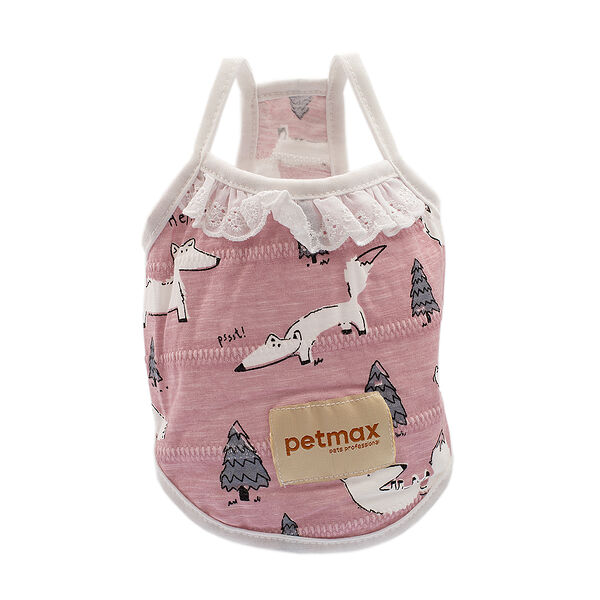 Маечка с рюшами для собак M розовый (унисекс)