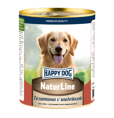 Консервы для собак Happy Dog Natur Line Телятина и индейка