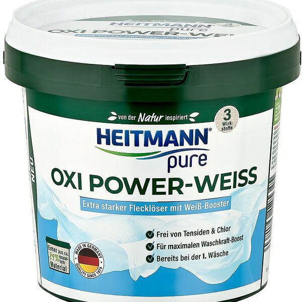Средство для удаления пятен Heitmann OXI Power Weiss с белых тканей 500г