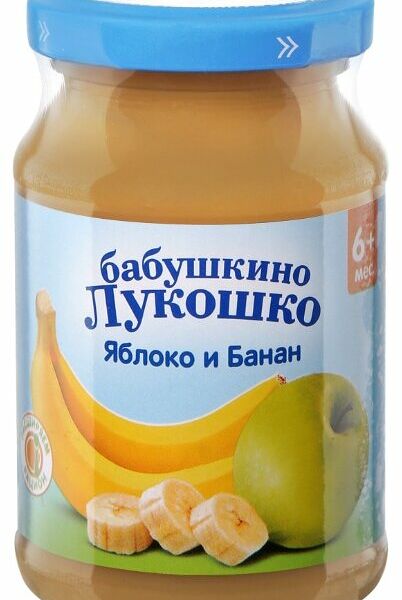 Пюре Бабушкино Лукошко Яблоко-банан 6+ мес