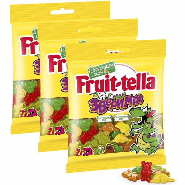 Мармелад Fruittella Звери Mix жевательный, 70г
