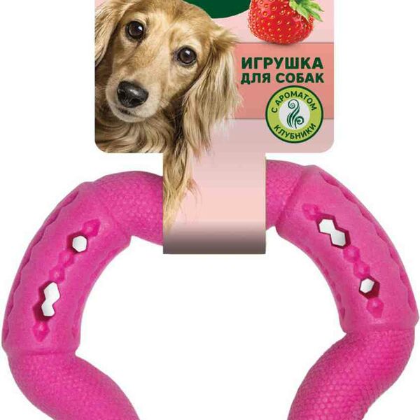 Игрушка для собак Гексагон Triol с ароматом клубники, 123 мм