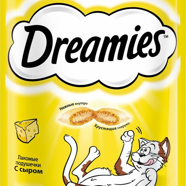 Лакомство для взрослых кошек Подушечки Dreamies с сыром