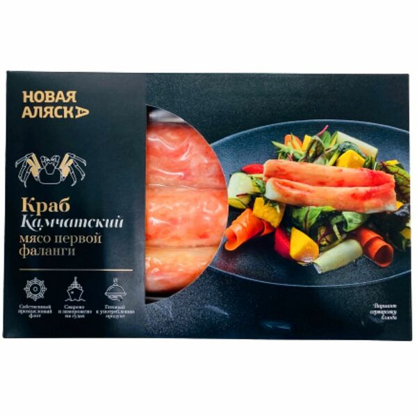 Краб Новая Аляска Камчатский мясо первой фаланги варено-мороженый, 200г