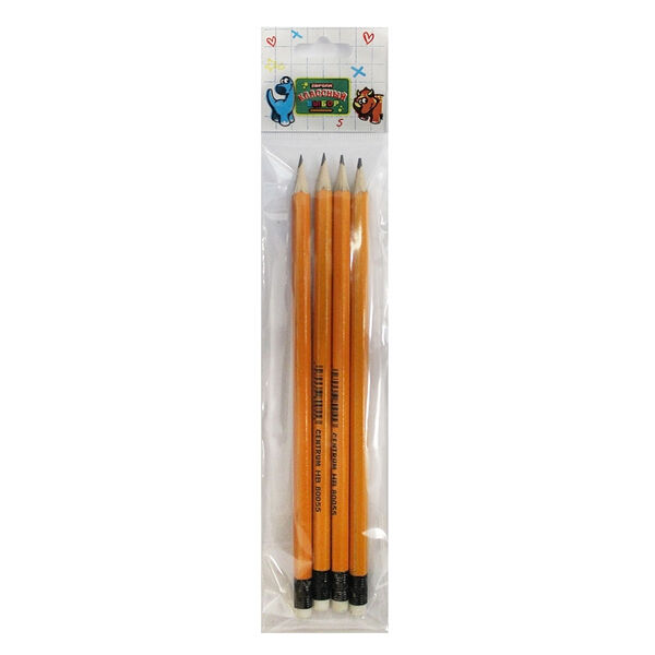 Набор карандашей чернографитных Европа классный выбор с ластиком 4шт